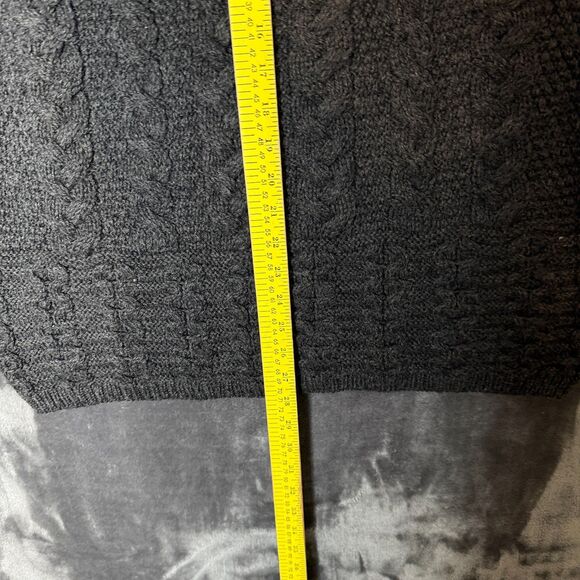 Inis Crafts Ireland Merino Wool Hoodie Long Sleeve Cable Knit Sweater Size M - Picture 4 of 7